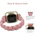 thumbnail image 4 of Wearlizer Elastic Band Compatible with Fitbit Sense 2/Sense/Versa 4/Versa 3 Watch Bands for Women, Slim Solo Loop Braided Strap Wristband Stretchy Woven Accessory, 4 of 6