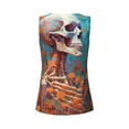 thumbnail image 5 of Lsque Artistic Orange Carnation Skull Printed Workout Tank Tops for Women, Athletic Sports Tank Tops, Compression Sleeveless Dry Fit Shirts,Sleeveless Yoga Shirt-X-Large, 5 of 9