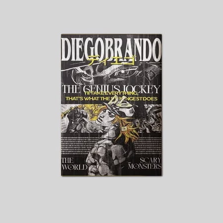 Diego Brando Steel Ball Run Poster - JoJo's Bizarre Adventure Wall Art Print Poster Size 24''x36'' The Golden Shop