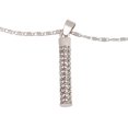 thumbnail image 5 of Delicate Gold Inlaid Rhinestone Cylindrical Rod Earrings Necklace Set Charming Female Jewelry Valentine's Day, Silver, 5 of 5