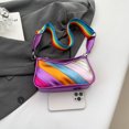 thumbnail image 4 of Bolso Mensajero Hombro Cruzado para Mujeres Rainbow PU Cuero A Rayas Correa Ajustable Embrague, 4 of 9