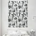 thumbnail image 1 of Modern Tapestry, Circus Quote and Themed Continous Pattern with Magician Baloons Phrase Artwork, Wall Hanging for Bedroom Living Room Dorm Decor, 60W X 80L Inches, Black and White, by Ambesonne, 1 of 2