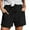 Black, variant on Sngxgn Womens Shorts Casual Elastic High Waisted Wide Leg Shorts Knee Length Summer Shorts with Pockets(Blue,S)