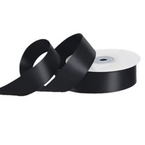 BinKFF White Ribbon 1 inch 25 Yards Double Faced White Satin Ribbon for Crafts DIY Hair Chair Cheer Bows Gift Wrapping Christmas Bedroom Decor Flower Bouquet Wedding Invitation