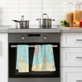 thumbnail image 4 of Yayeee 100% Cotton Hand Towels for Bathroom 16" x 28" Soft Absorbent Kitchen Towel, Blue Beach Pattern, 4 of 7