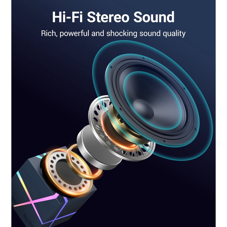 JIUMESS Small Bluetooth Speaker with RGB Lights photo 6