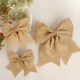 thumbnail image 6 of sruoe Christmas Bows, Christmas Tree Decorations, Christmas Tree Bows and Ribbons, Indoor Outdoor Tree Decoration, Hanging Christmas Bows for Wreaths, Tree Gift Present Decoration, Brown, 6 of 6