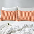 thumbnail image 4 of Erosebridal Orange Buffalo Queen Sheet Sets, Checkered Bedding Queen Size, Rectangle Room Decor, 4pcs, 4 of 7