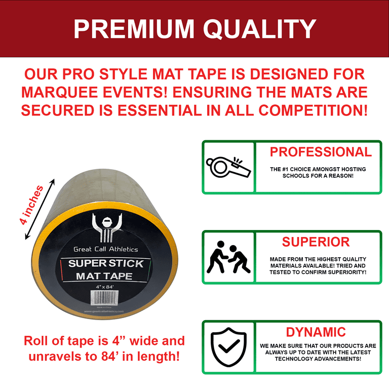  Outus 4'' x 1574'' Wrestling Mat Tape Gymnastic Floor Mat  Clear Tape PVC Floor Tape for Wrestling Grappling MMA Exercise Mats and  Floor : Sports & Outdoors