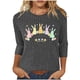 thumbnail image 1 of Mujeres 3/4 Manga Tops Y Blusas Impresas Cuello Redondo Casual Otoño Invierno Blusa, 3/4 Manga Casual Tops para Mujeres, 1 of 7