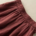 thumbnail image 5 of pstuiky Summer Dresses , Women Summer Cotton and Linen Shorts Solid Color Button Shorts with Pockets Leisure Wine M, 5 of 5