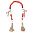 thumbnail image 5 of Guirnalda de cuentas de madera con borlas navideñas, colorida, para fiestas de Navidad, 5 of 5