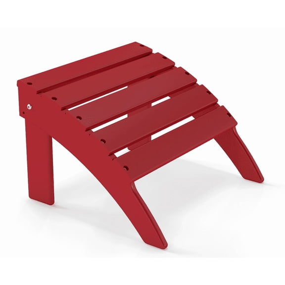 FODINGHILL Adirondack Outdoor Ottoman, HDPE Patio Foot Rest, All Weather Folding Foot Stool for Adirondack Chair, for Patio Backyard Pool Porch Lawn, Red
