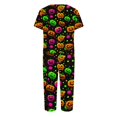 thumbnail image 5 of Halloween Pajama Sets for Women 2 Pieces Pajamas Funny Pumpkins Print Short Sleeve Tops and Capri Sets Halloween PJs Sleepwears, 5 of 6