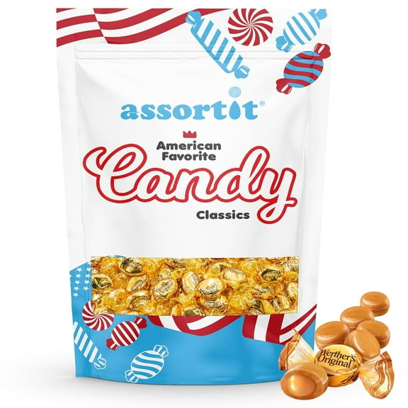 Werther's Original Classic Hard Candies With Creamy Caramel Filled Bulk Candy Bag 4.25 Lbs.