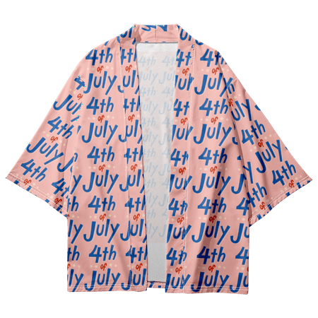 

Independence Day Kimono Robe Cloak Creative Casual Attractive Design Beach Cover Shirts for Boys Girls for Gift to Daughter