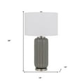 thumbnail image 3 of HomeRoots 29" Taupe Metal Table Lamp With White Drum Shade, 3 of 7