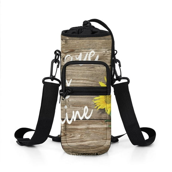 Water Bottle Carrier Holder Sling Bag Sleeve 25/32/40/64 Oz You Are My Sunflower Insulated Sling Sleeve Case Cover with Strap Pockets for Men/Women Boys Girls