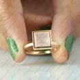 thumbnail image 3 of Princess Cut Rose quartz Solitaire Ring, 925 Sterling Silver Engagement Ring, Minimalist Ring, Handmade Fine Jewelry. Bezel Setting., 3 of 5