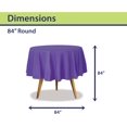 thumbnail image 2 of Purple Disposable Plastic Tablecloth for Round Tables (12 Pack) 84 inches Table Cloths for Parties, Events & Weddings, Indoors & Outdoors, Plastic Table Cover, 2 of 6