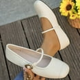 thumbnail image 4 of Wowcloth Women's Mary Jane Shoes – Comfortable Square Toe Single Buckle Strap with Solid Color Low-Cut Design and Flat Heel for Casual Fashion Wear, 4 of 6