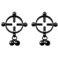 thumbnail image 1 of 2Pcs No Piercing Nipple Jewelry Stainless Steel Bells Dangle Fake Nipple Rings-Black2, 1 of 2