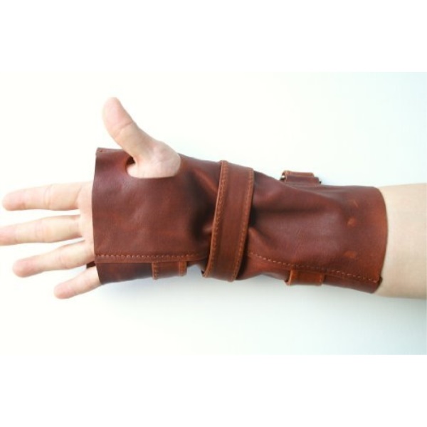 leadcos bane wrist brace leather wrist guard right hand gauntlet bane