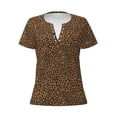 thumbnail image 3 of Naloa Leopard Print T-Shirts Short Sleeve V Neck Tees for Women Fashion Tops Trendy Lightweight Soft Casual Summer Outfits Clothes, 3 of 5