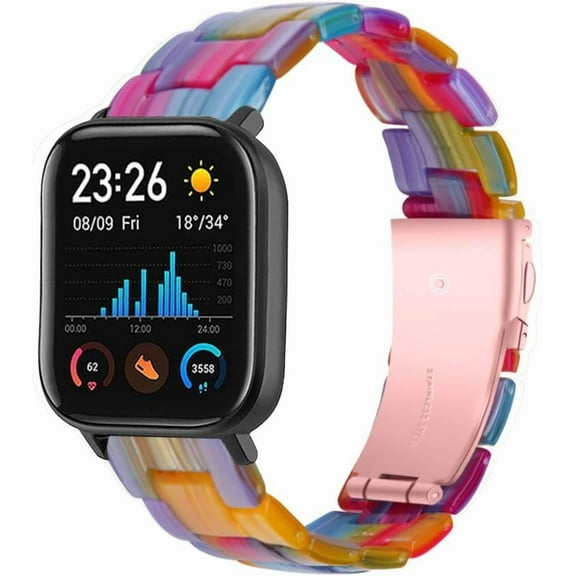 REQO Resin Bands Compatible with Amazfit Bip 6/Bip 5/Pace/Cheetah/Stratos 2 3/GTR 4/GTR 3/GTR 3 Pro/GTR 2/GTR 2e/GTR 47mm Watch Replacement 22mm Stylish Bracelet Resin Sport Strap Wristbands for GT5