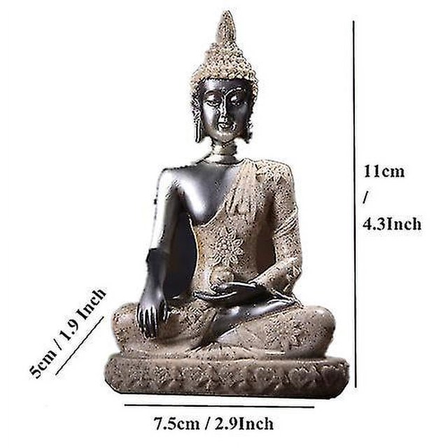 Estatua de Buda de Tailandia, escultura de Buda hindú, estatuilla de Fengshui, meditación, habitación Interior en miniatura, artesanías de decoración del hogar