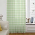 thumbnail image 6 of Sage Green Sheer Curtains 45 Inches Long, Grid Checkered Plaid Gingham Lattice Trellis Light Filering Curtains, Breathable Simi Curtain Privacy Drapes for Kitchen Bathroom Small Window Treatment, 6 of 9