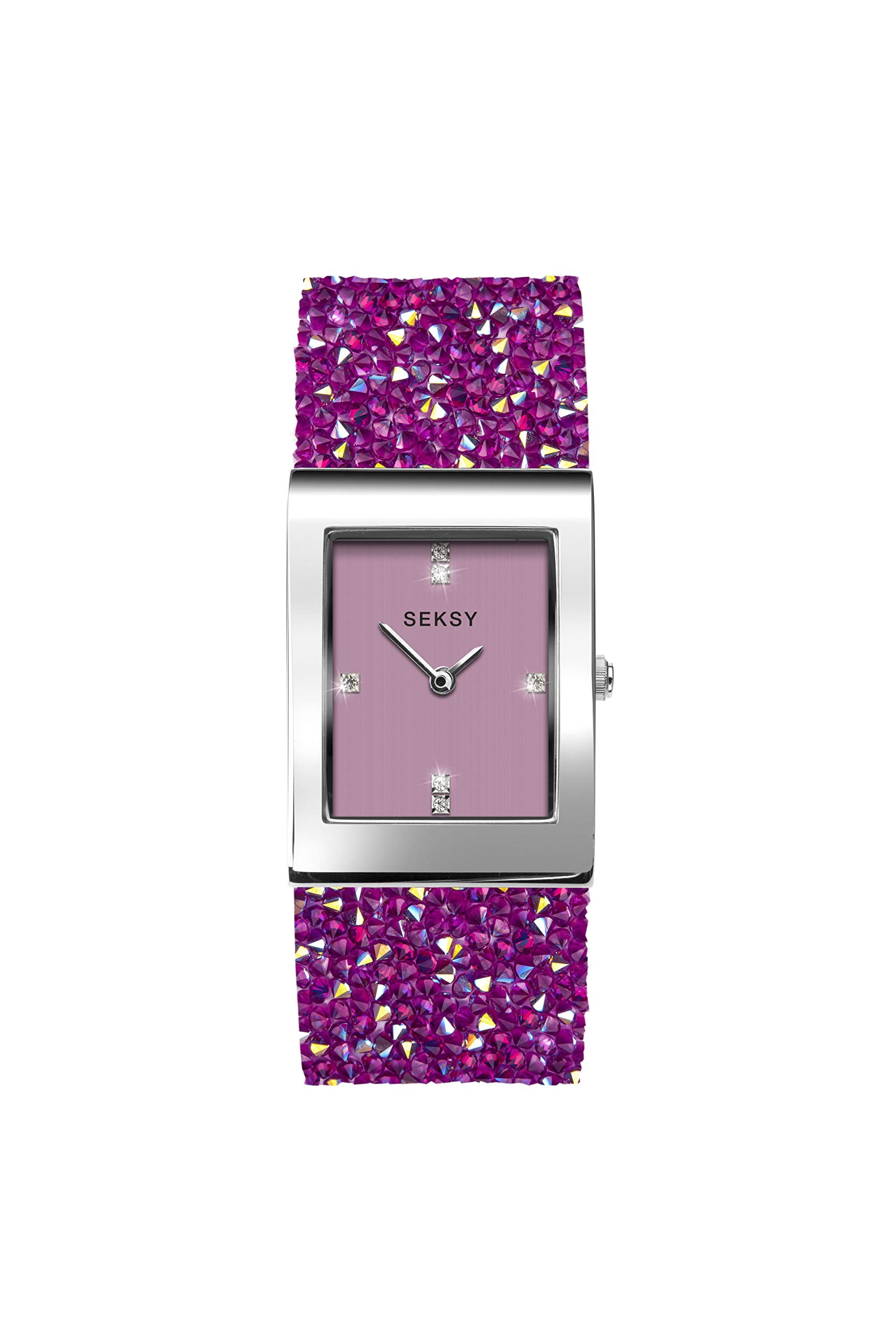 Maan oppervlakte versieren Mangel Women's Swarovski Crystal SEKSY Bracelet Watch Made with Swarovski Crystals  on Strap, Water Resistant, Adjustable (Pink Rocks) - Walmart.com