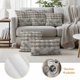 thumbnail image 6 of Grey Fish Scale Outdoor Waterproof Pillow Covers, Modern Geometric Gold Abstract Moroccan Decorative Square Throw Pillowcase Sofa Cushion Sham for Patio/Couch/Chair, 16"x16" 2 Pack, 6 of 8