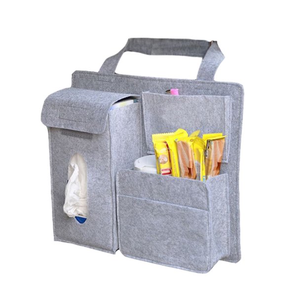 Bolsa De Almacenamiento Para El Asiento Trasero Del Automóvil Bolsa colgante automática Bolsa de almacenamiento de teléfono de papel de fieltro Piezas interiores automáticas (gris) Likrtyny Accesorios para autos y motos