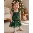 thumbnail image 6 of RUINIXCW Toddler Baby Girl Christmas Tank Dress Outfit Kids Christmas Tree Costume Star Print Fly Sleeve Holiday Party Tulle Tutu Dress with Pom-pom, 6 of 10