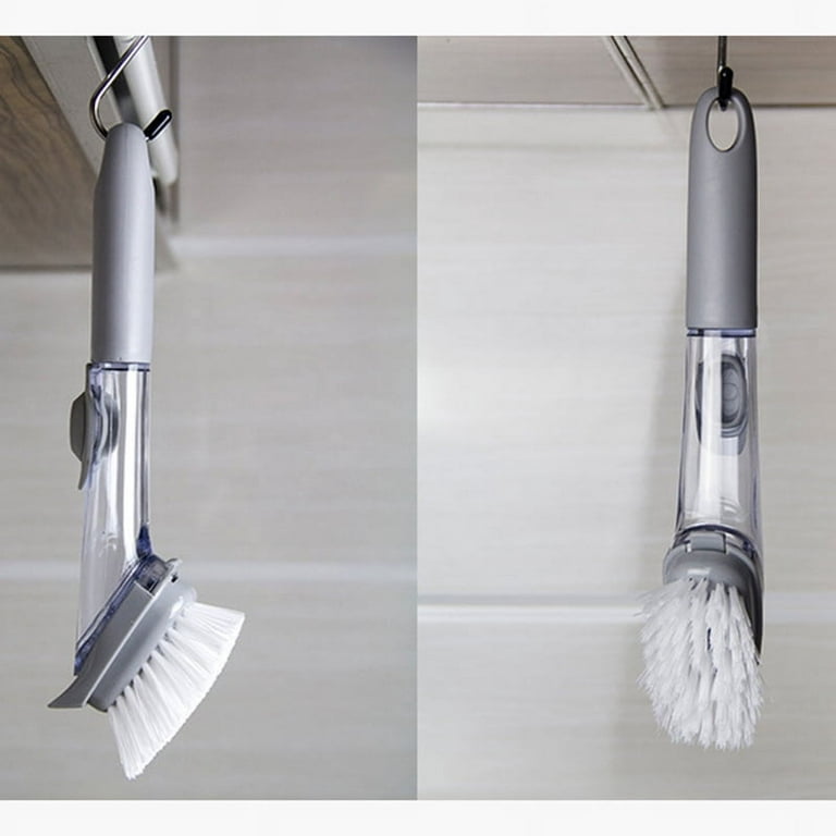 Kitchen Dishwashing Brush Long Cleaning Brush w/Liquid Dispenser Removable  Brush