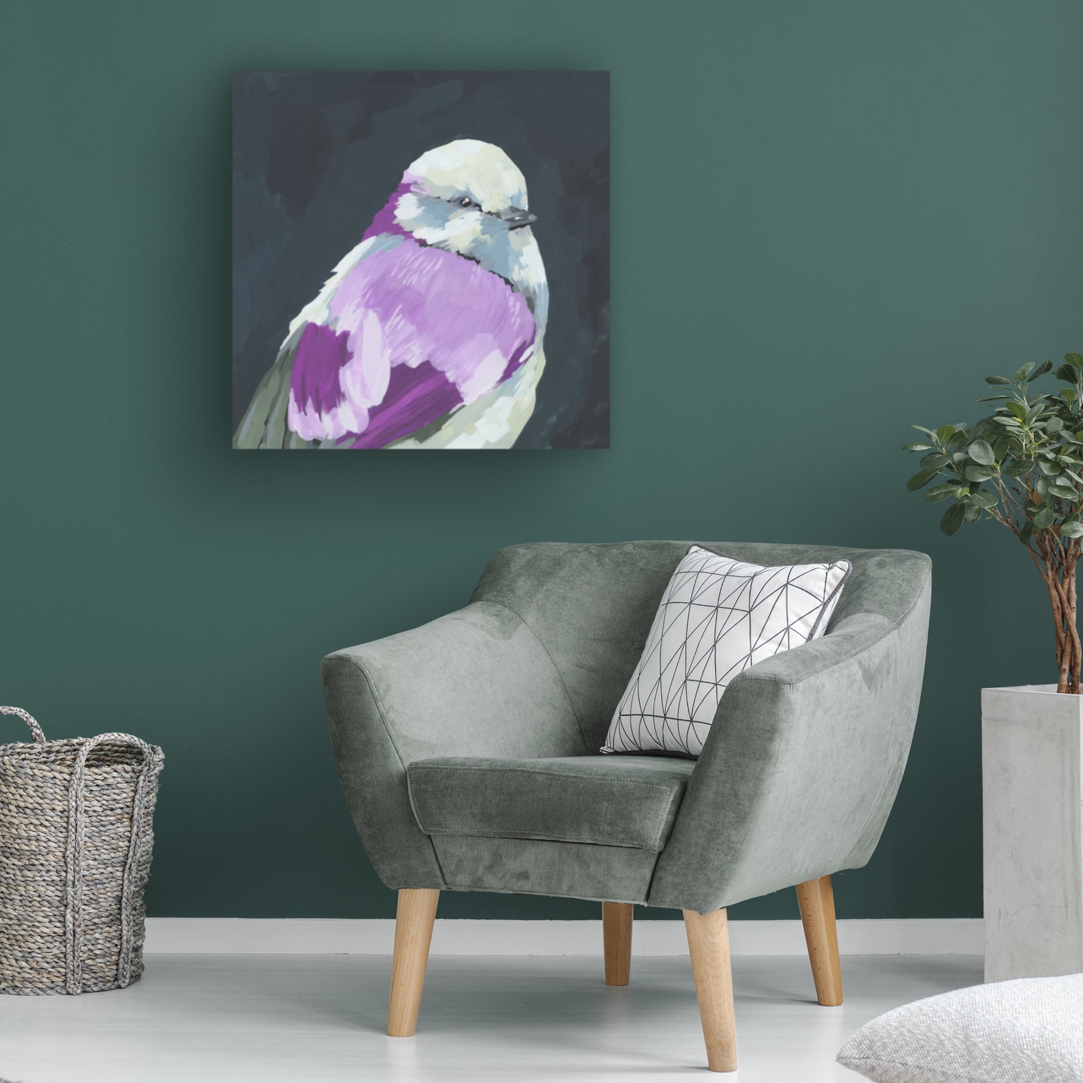 Canvas Wall Art - Melissa Wang 'Vivid Bird IV' Wall Art for Living Room, Bedroom, or Office Décor by Trademark Fine Art - 24 x 24 Inches