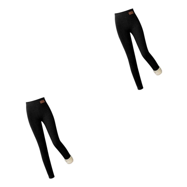 Sonducket Mallas gruesas de Cachemira para mujer, pantalones ajustados de cordero, pantalones ajustados de invierno, cintura alta, accesorios para correr, Negro/S 2piezas Sonducket CBP586684
