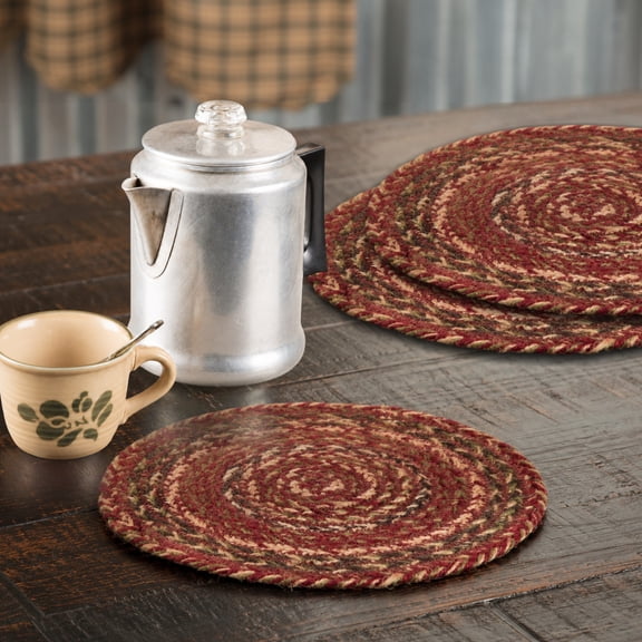 VHC Brands Cider Mill Jute Trivet 8 Set of 3