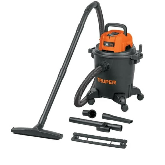Aspiradora TRUPER Negra 4 GAL de Sólidos y Líquidos Plástica