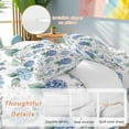 thumbnail image 2 of Blue Hydrangea Bedding Duvet Cover Set King Size 4 Pieces Eucalyptus Leaves Watercolor Plant Farm Bedding Set with Zipper Closure, 1 Comforter Cover 92x106 Inches 1 Flat Sheet & 2 Pillow Cases, 2 of 7