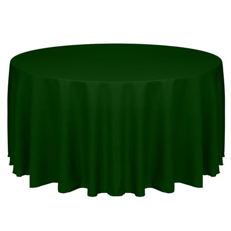 

Ultimate Textile (3 Pack) Faux Burlap - Havana 132-Inch Round Tablecloth - Basket Weave Hunter Green