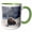 Green/White, variant on 3drose, Buffalo by the Mud Volcano at Yellowstone, 11oz Two-tone Red Mug
