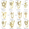thumbnail image 6 of 12 Pieces Fake Nose Ring Ear Clips Studs Non Piercing Earrings Inlaid CZ Flower Star Heart Non Piercing Jewelry U Shape Faux Nose Ring Spring Clip on Circle Hoop No Pierced Body Jewelry, 6 of 6
