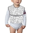 thumbnail image 4 of Bingfone Mess-Proof Baby Bib - Waterproof Bib for Baby Boy or Girl with Food Catcher Pocket, Unisex-Black White Music, 4 of 6
