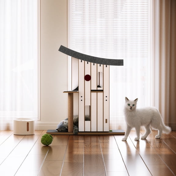 Zenira 33.46 ‘’ Wuzhen Cat Tree for Indoor Cats, Multi-Level Cat Tower with Scratching Posts and Cozy Condo