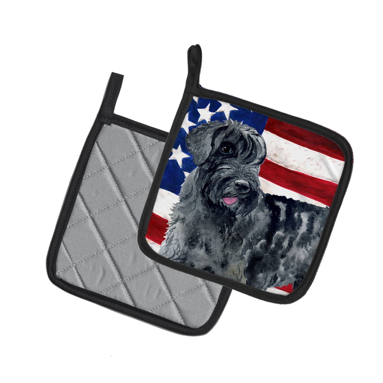 Caroline's Treasures Giant Schnauzer Patriotic Pair of Pot Holders