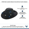 thumbnail image 5 of CTM  Leather Western Hat with Star Concho Hatband (Men), 5 of 5