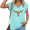 Orange/Blue, variant on UNISHE Women's Western Longhorn Skull V-Neck Short Sleeve T-Shirt Vintage Cowgirl Country Graphic Tee S-5XL Blue