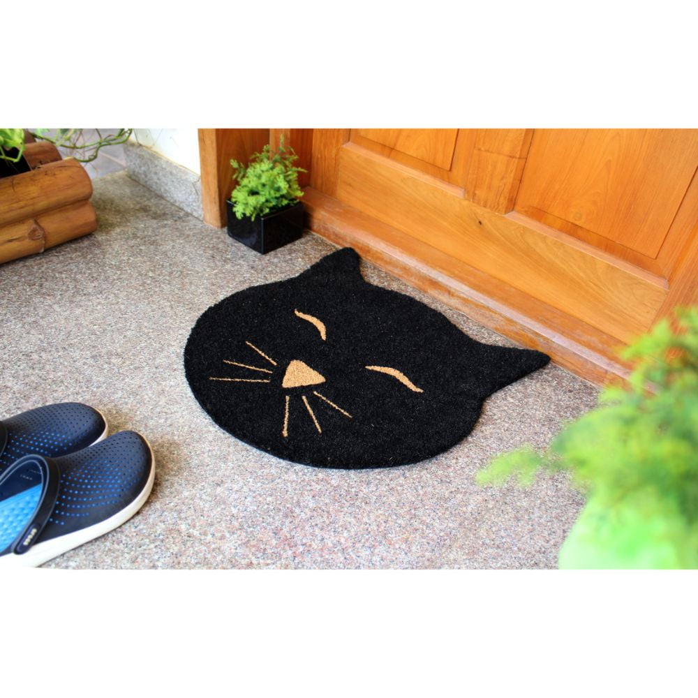 Welcome Mat Coir Heavy Duty Door Mat Cat Sleeping – Dakoda Goods & Co.